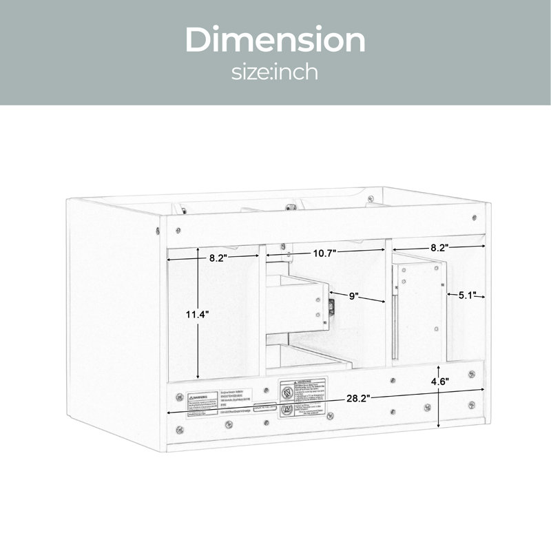 29.3 " Single Bathroom Vanity Base