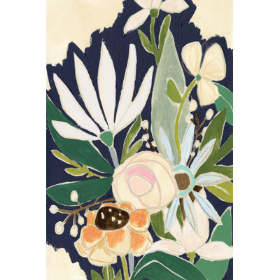 Floral Interim II 1 Piece Wrapped Canvas Painting