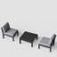Ensemble de conversation d'extérieur pour 2 personnes, chaises sans accoudoirs avec coussins et table d'appoint Hips, noir-1568650798-1568650803