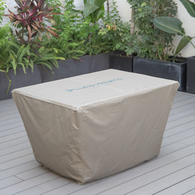 Leisuremod Chelsea Waterproof Fabric Rectangle Fire Pit Table Cover by LeisureMod
