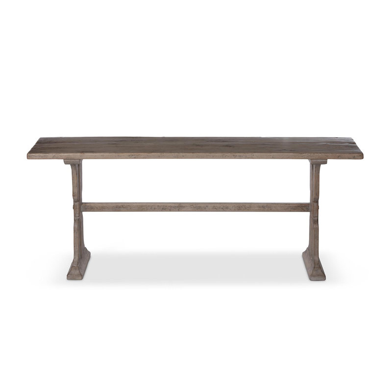 Gray Washed Pine Rectangular Console Table with Storage