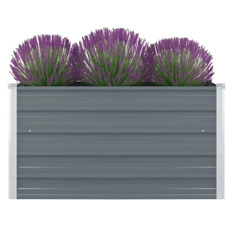 Alissa Metal Planter Box, Grey, 45cm H x 100cm W x 100cm D