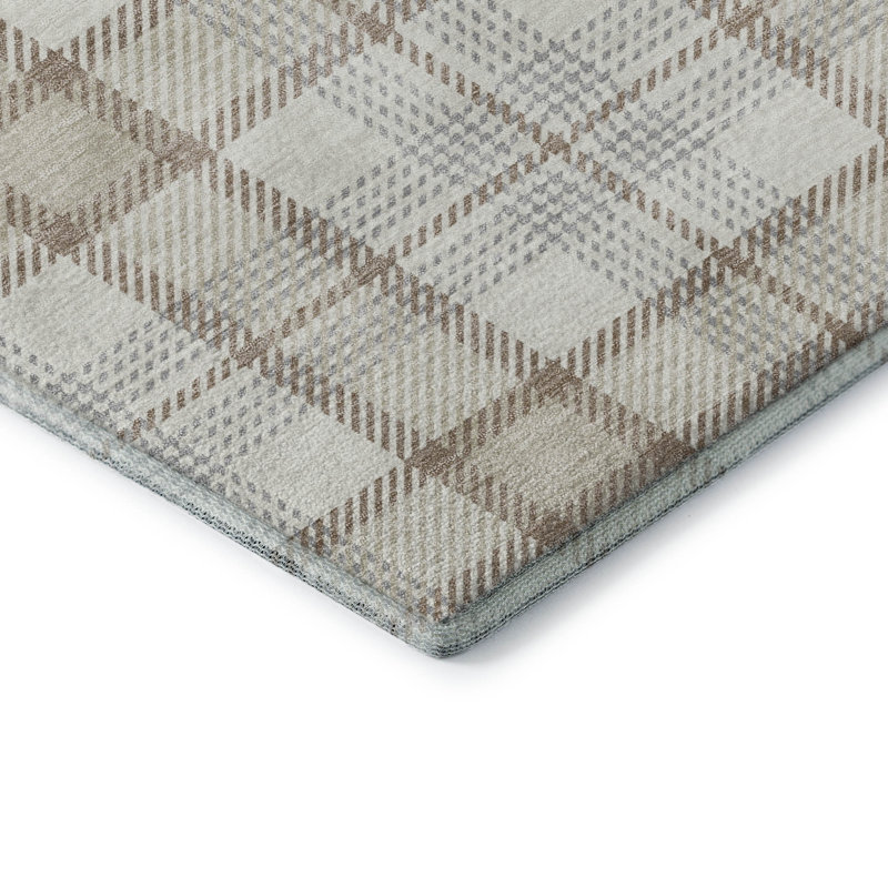 Tapis à carreaux Corum AMF1052 lavable à la machine de qualité supérieure, Rectangle 2 pi 6 po x 3 pi 10 po