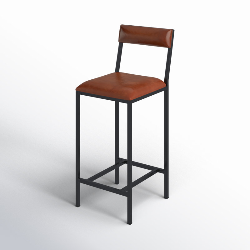 Lazarus Leather & Metal Bar & Counter Stool, Bar Stool (31.5” Seat Height)
