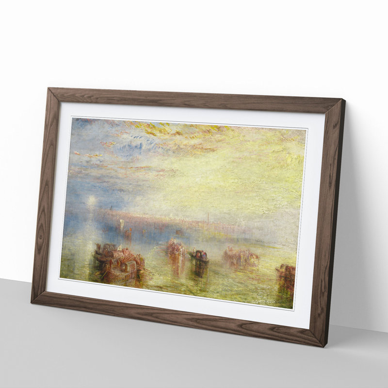 Approach to Venice by Joseph Mallord William Turner - Picture Frame Painting, Walnut Framed, 36cm H x 48cm W x 2cm D