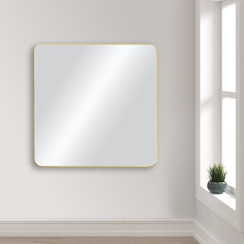 Miroir mural incassable 18 po x 36 po, Or brossé, 36 po x 36 po