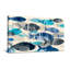 Animaux, motif de poisson bleu sur fond crème-406218128