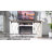 Chiara Farmhouse Fireplace TV Stand with Sliding Barn Door for TVs up to 73",Distressed White/Rustic-2010598418