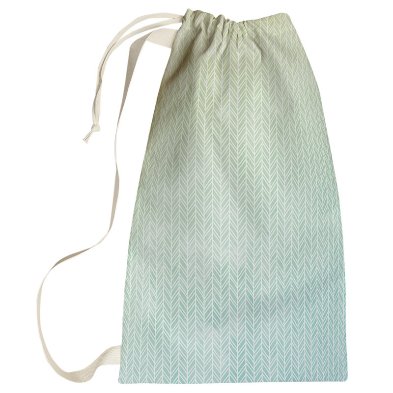 Leffel Fabric Laundry Bag with Handles, Large (76.5" H x 29.5" W x 1.5" D), Blue/Yellow