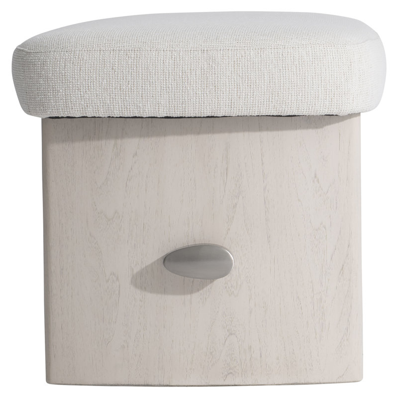 Sereno Cream Upholstered Bench with Nickel Stretcher