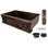 33" Hammered Copper Kitchen Apron Single Basin Sink w/ Rings with Matching Drain and Accessories