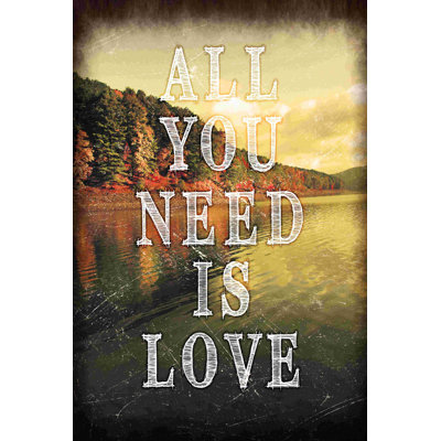 «All You Need Is Love Tan», art textuel sur toile tendue