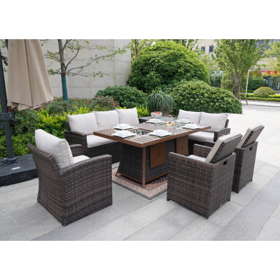 9 - Person Patio Conversation Set with Cushions