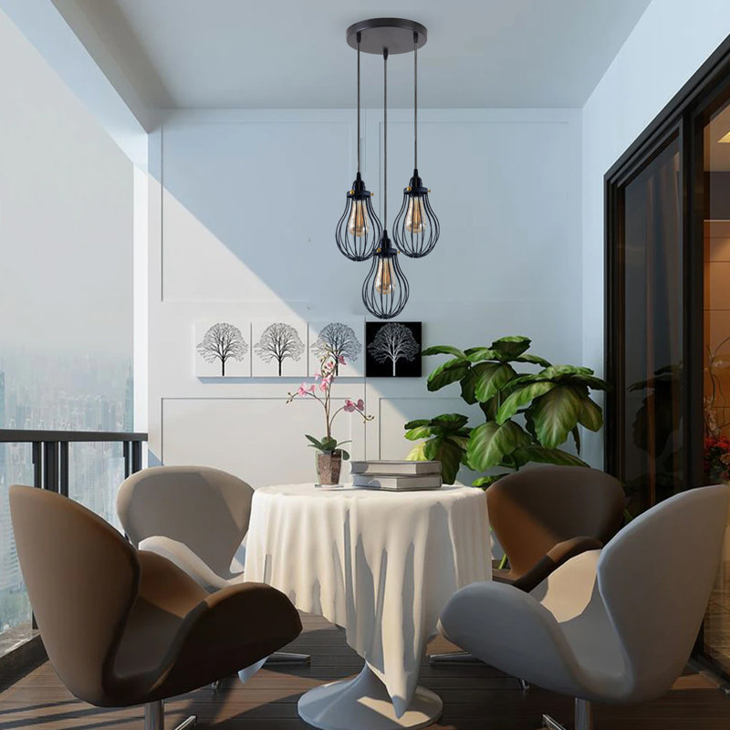 Maratea 3 - Light Black Cluster Pendant