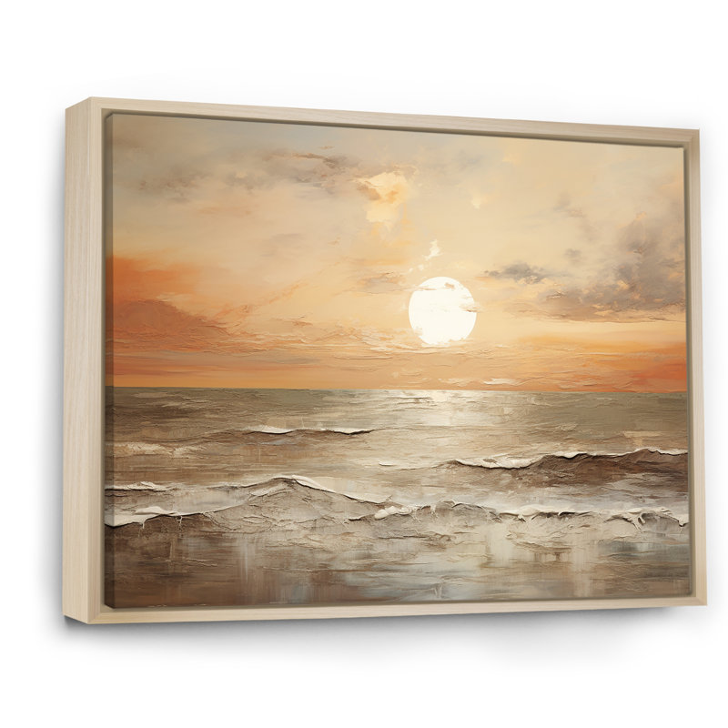 Pless - salon d'art mural plage et océan, Cadre naturel flottant, H 34 po x l 44 po x P 1,5 po