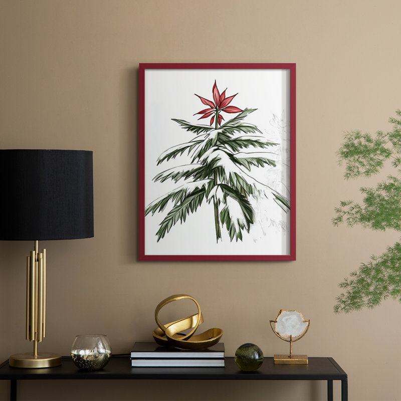«Christmas Holiday Art DCCCL XXII», reproduction d'art encadrée - bois massif, H 30 po x l 24 po, Rouge