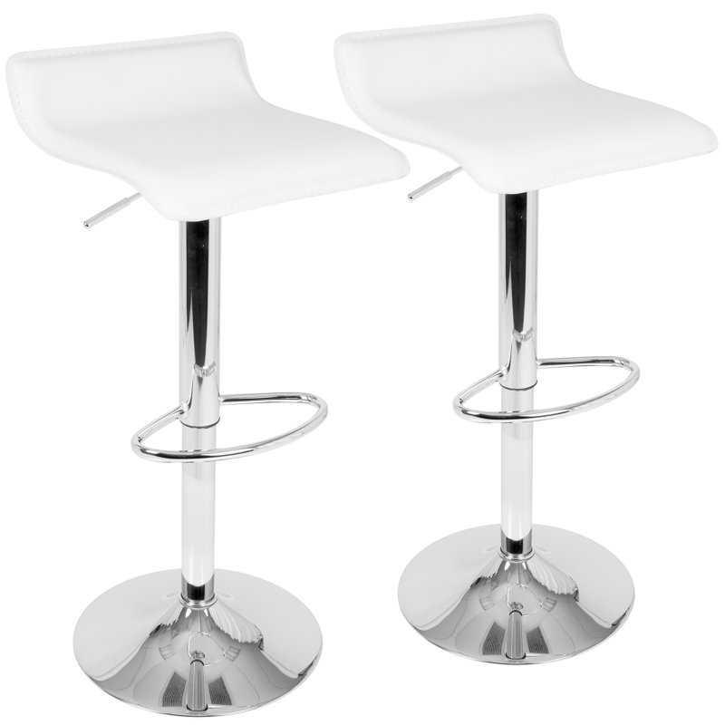 Tabouret de bar à hauteur réglable Camargo, Blanc