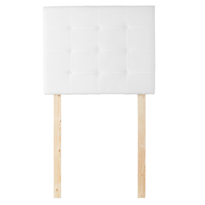 Villa Classic - Tufted College Dorm Headboard With Legs, White, Velvet