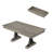 71 Inch Rectangular Dining Table with 2 Drawers, Large Wooden Kitchen Table for 6-8 People, Sturdy Double Pedestal Base, Gray-319964881