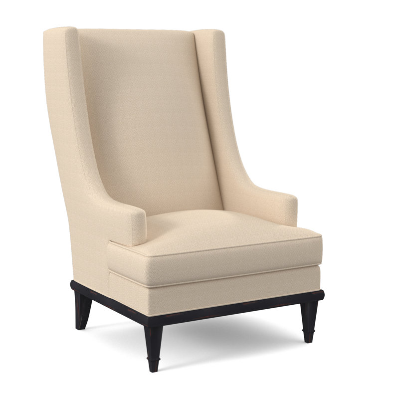 Fauteuil à oreilles 30 po Dublin, Ivoire filigrane, Ébène vintage