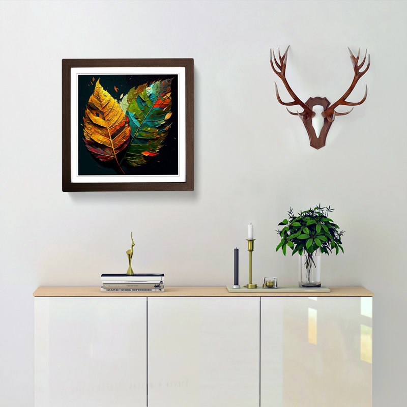 Leaf Painting - Framed Print, Walnut Framed