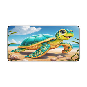 East Urban Home Cute Sea Turtle Desk Mat, Happy Cartoon Ocean Animal ...