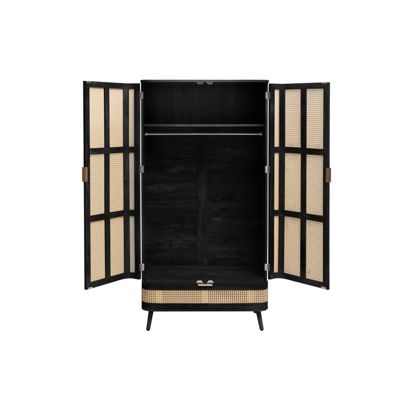 Alleyah 2 Door Wardrobe, Black