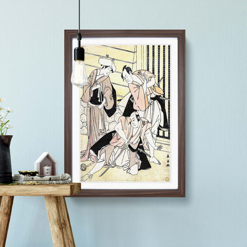 Chushingura by Eishosai Choki - Picture Frame Painting Print, Walnut Framed, 36cm H x 27cm W x 2cm D