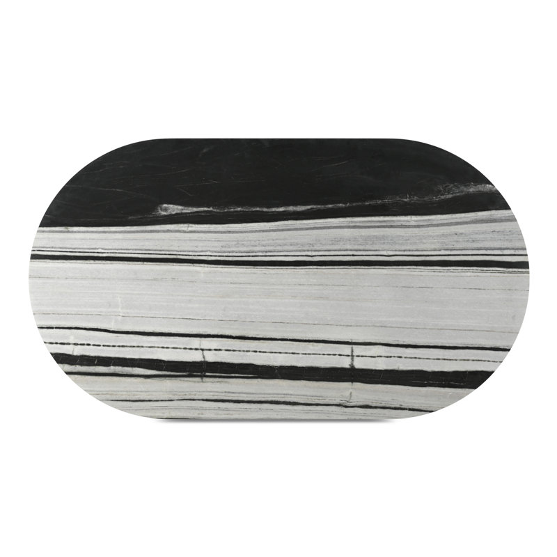 Celia Oval Marble Dining Table, Panda