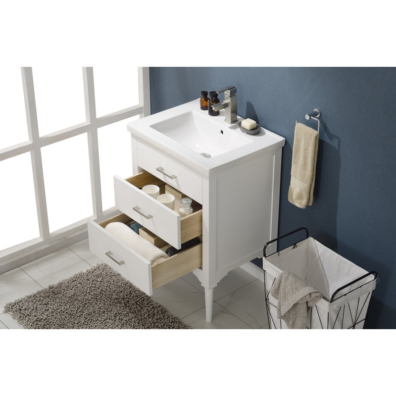 Ensemble de meuble-lavabo simple 24 po Gwenda, Blanc