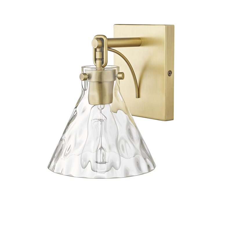 Aafiya 9.25" Tall Steel Armed Sconce with Water Glass, Vintage Bronze