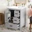 Meuble-lavabo moderne de 24 pouces avec lavabo en céramique, tablette de porte double couche et 3 tiroirs-1881044137