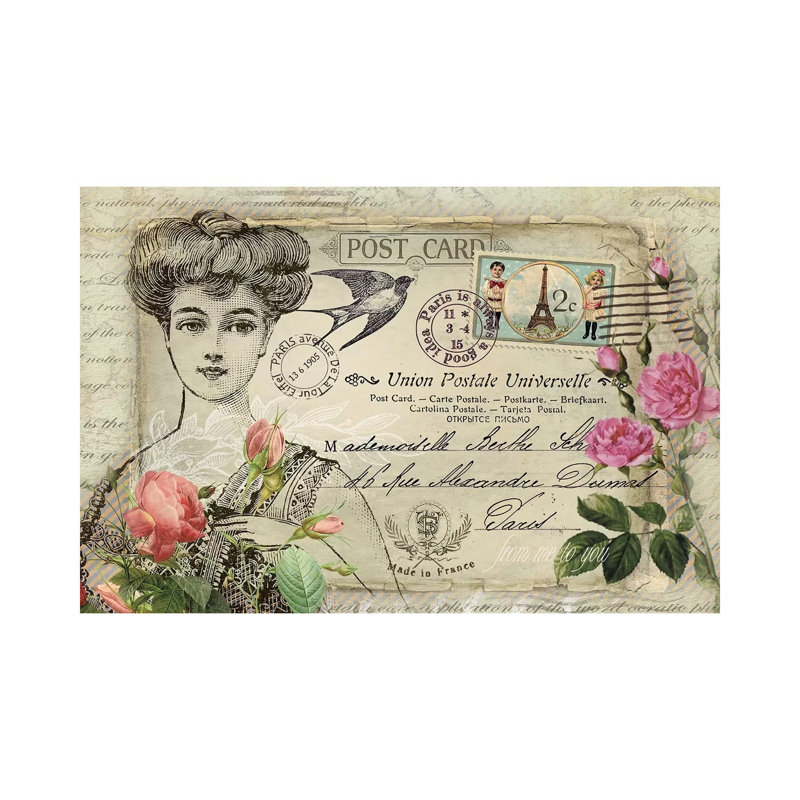 Parisian Postcard #4 by Rnob - Wrapped Canvas Gallery-Wrapped Canvas Giclée, 18" H x 26" W x 1.5" D