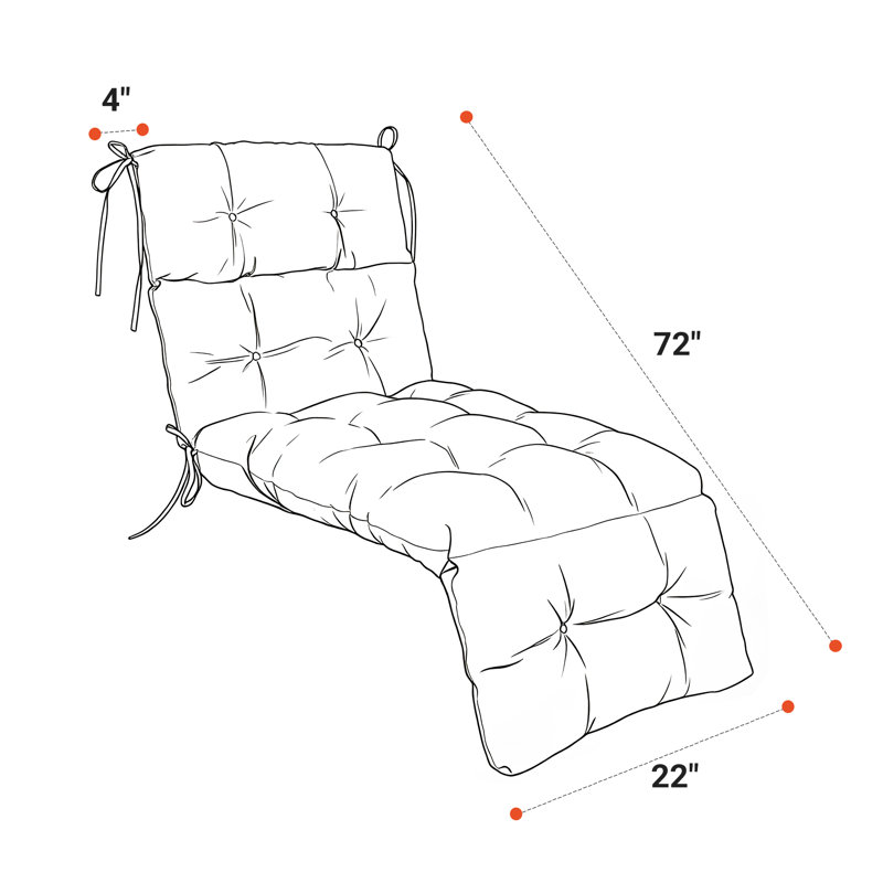 Outdoor Chaise Lounge Chair Cushion 72 X 22 X 4 Inches 100% Waterproof Polyester Patio Pool Lounge Chair Cushion For Outdoor Furniture With Ties,Floral