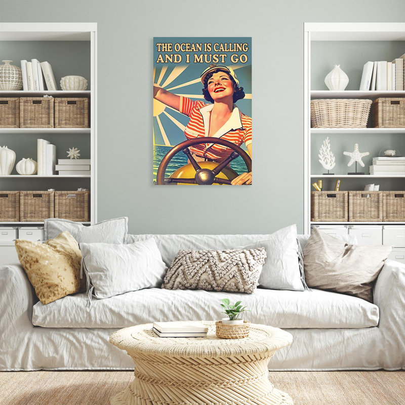 «Sailor The Ocean Is Calling», impression sur toile 1 pièce, H 14 po x l 11 po x P 1,25 po