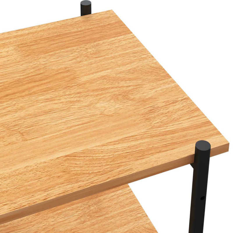 Luxullian 80cm W Steel Shelving Unit, Black/Oak