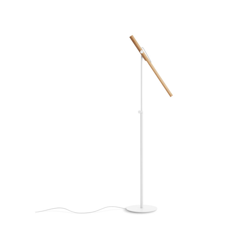 Type A LED Arched Floor Lamp, White, White Oak