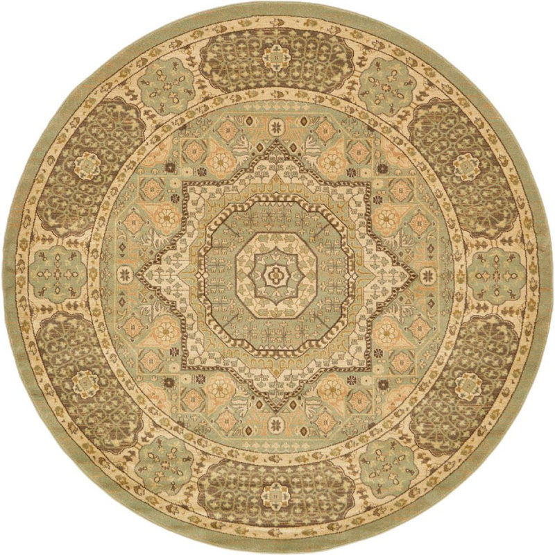 Tapis à motif oriental brun Palazzo, Rond 6 pi