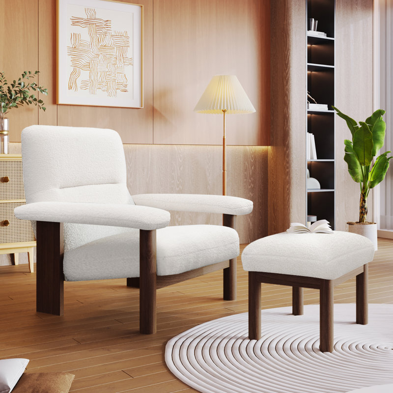 Chaise d'appoint rembourrée avec repose-pieds