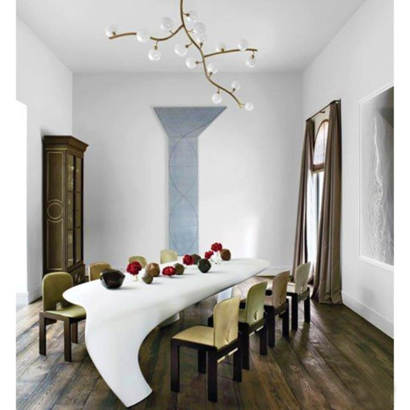 ALAN MIZRAHI Art Deco Unique Vine Sculpture, Antique Bronze, Clear Semi-Opaque, 46” Width x 54” Length x 40" Height