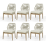 Loftis 6-Piece Aluminum Patio Dining Chairs With Light Gray Cushions