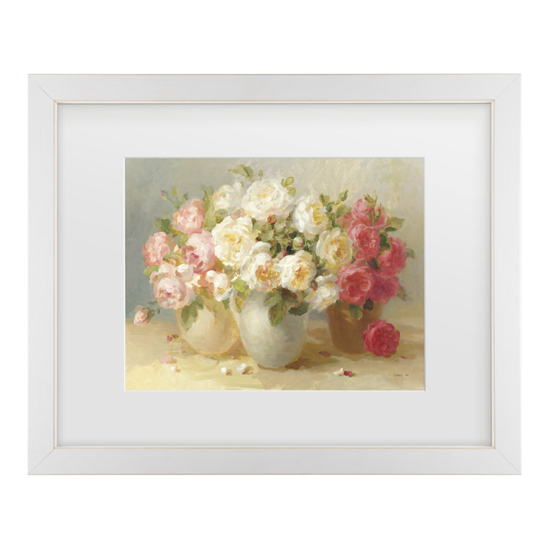 Danhui Nai English Rose Bouquets, H 18 po x l 22 po, Blanc