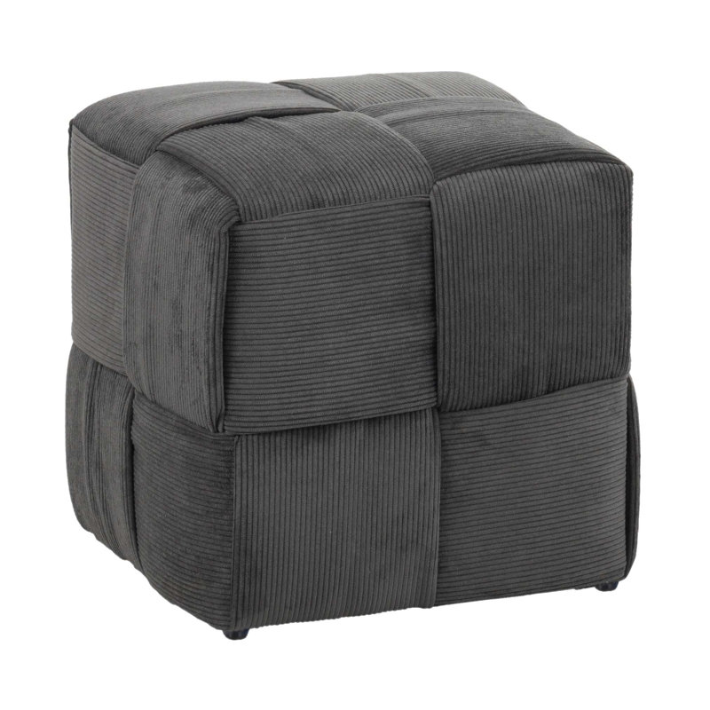 Repose-pieds doux et confortable en velours côtelé, polyvalent et durable pour les espaces de vie modernes, Gris