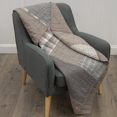 Donna Sharp Smoky Square Pieced Cotton Throw