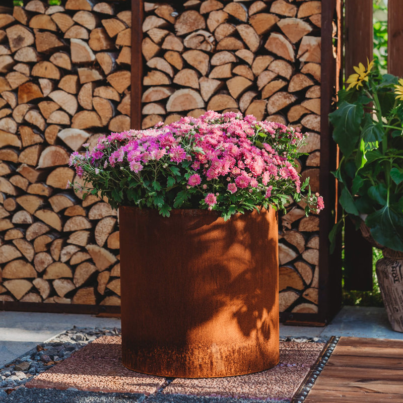 Metal Pot Planter, 40cm H x 40cm W x 40cm D