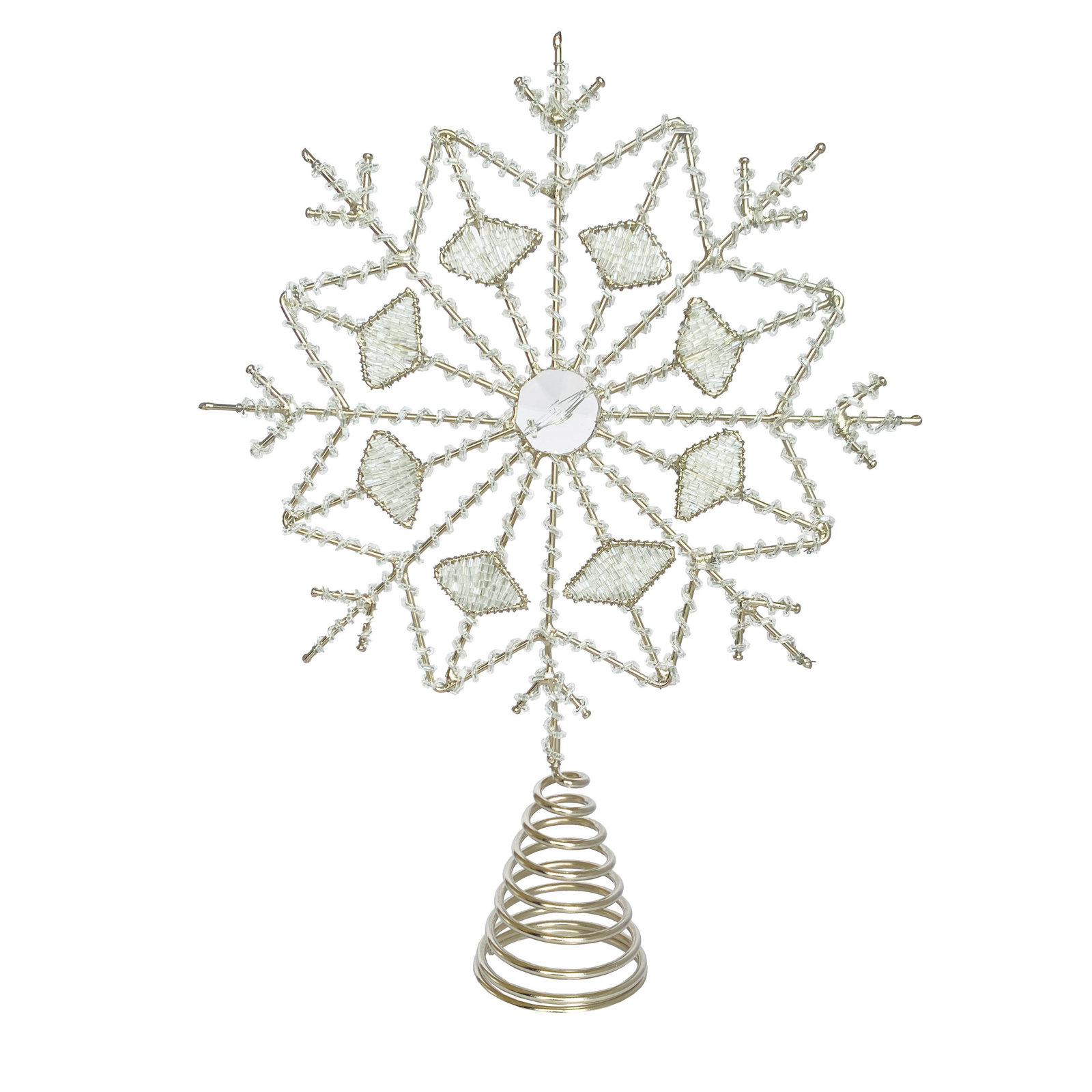 Metal & Glass Beaded Snowflake Tree Topper