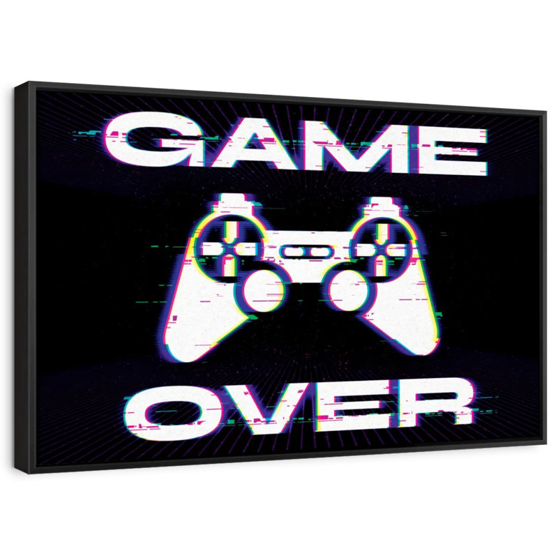 Game Over Glitch Canvas Print, 9" H x 13" W