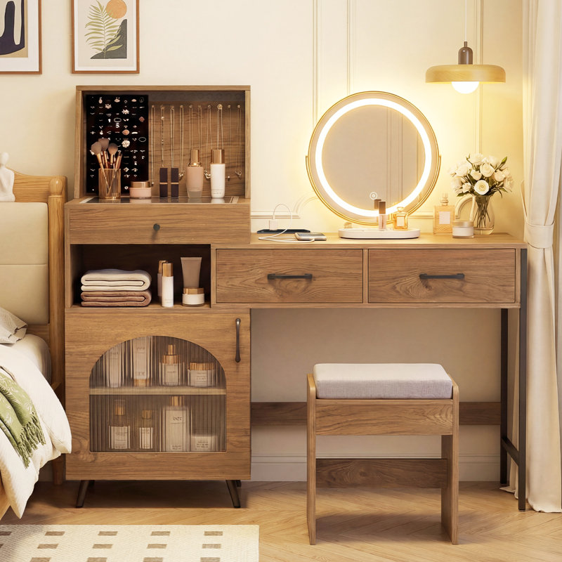 Dressing Table, Brown/Black