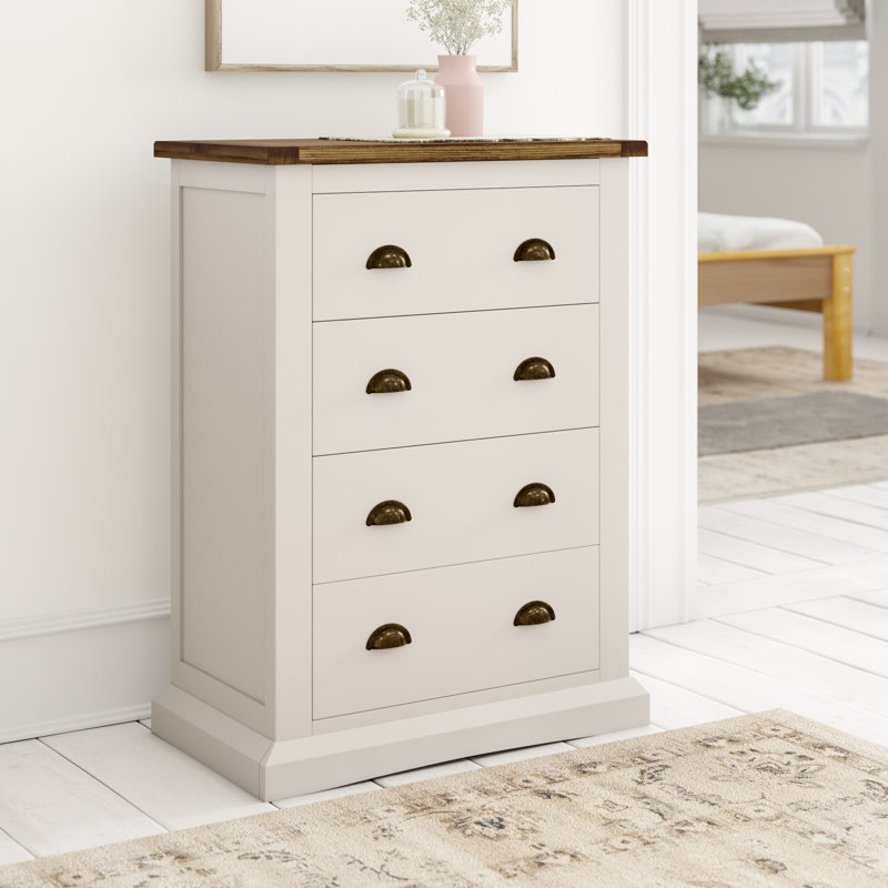 70 cm W Chest of 4 Drawers, Off White