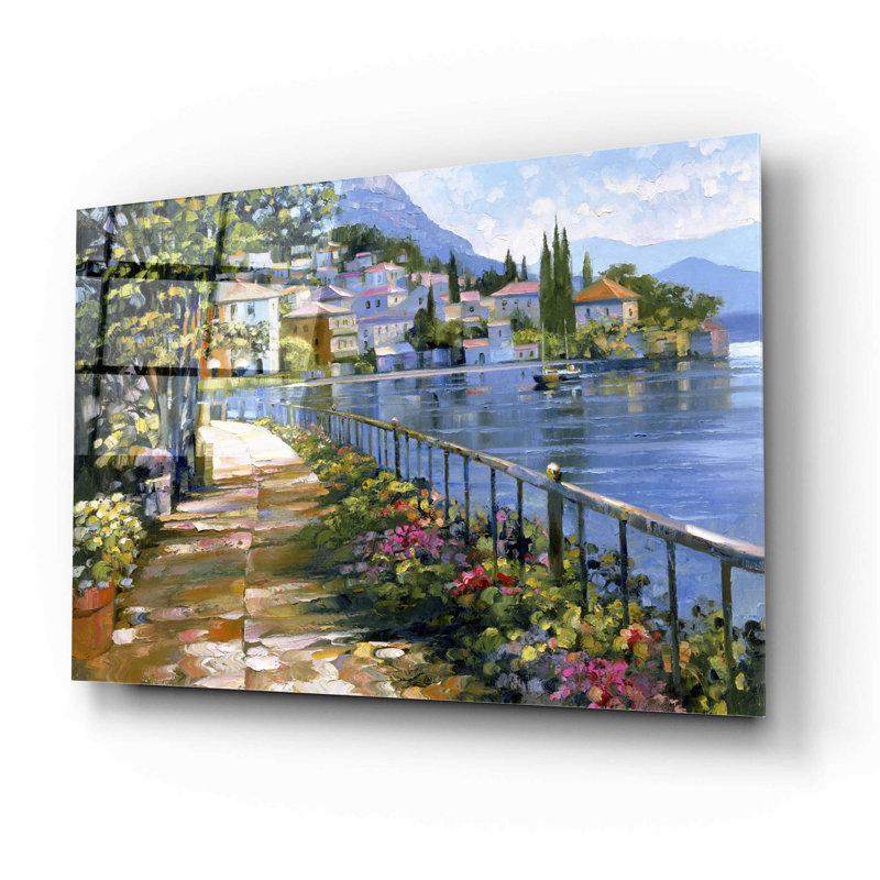 «Sunlit Stroll» par Howard Behrens - peinture sans cadre, H 12 po x l 16 po x P 0,13 po